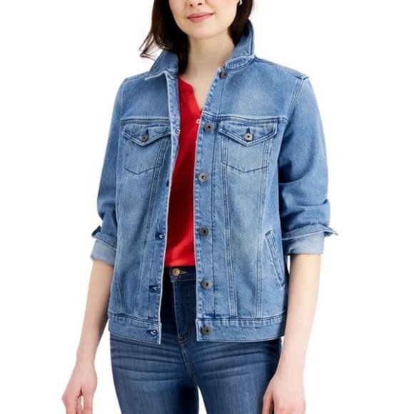 Style & Co Denim Trucker Jacket L - Picture 2 of 7